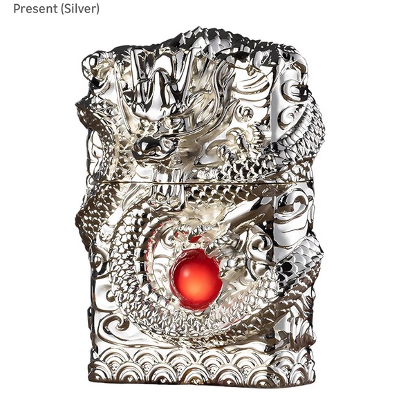 Windproof Dragon Lighter, Reusable Kerosene Grinding Wheel Lighter, New Silver - Picture 3 of 12